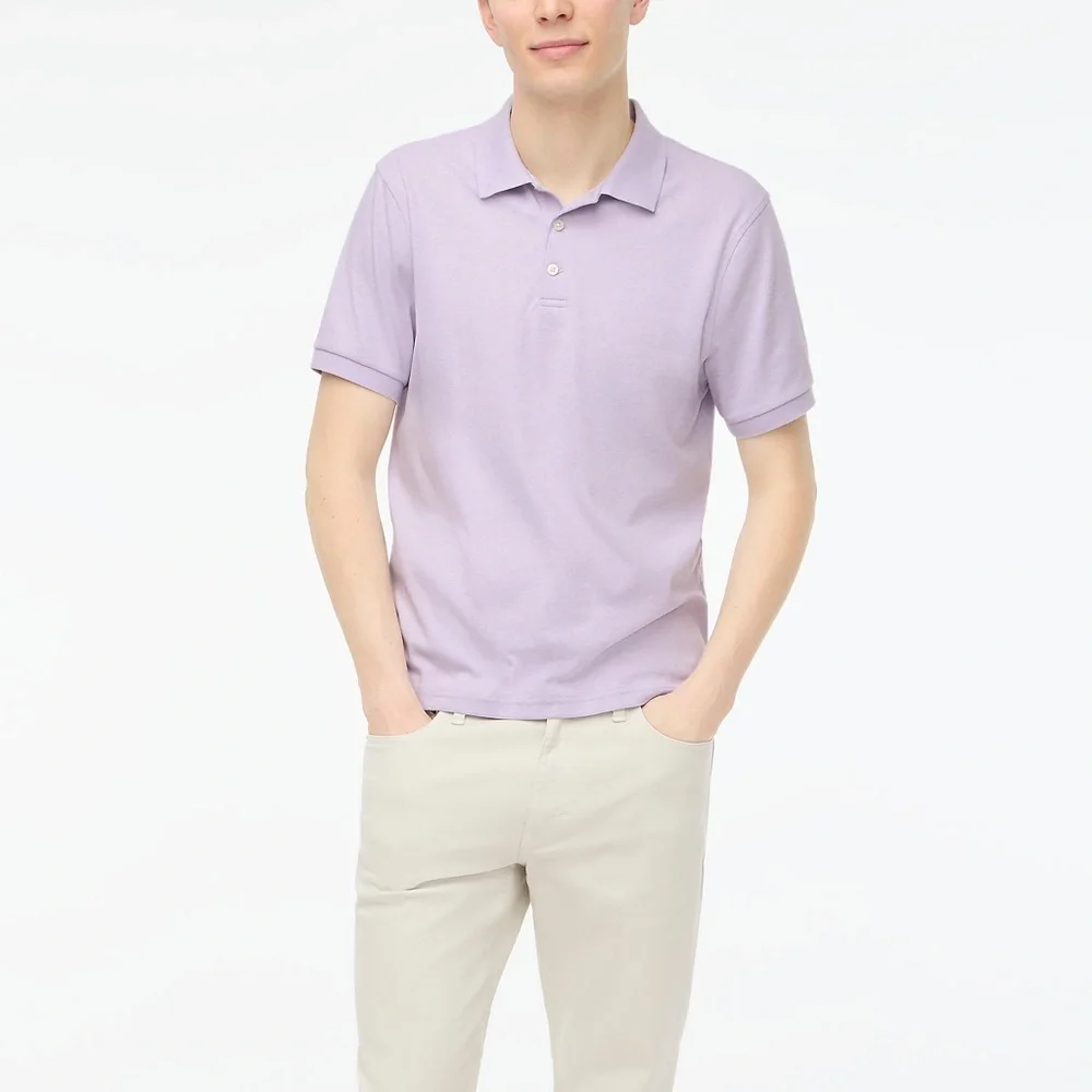 EUC J.Crew Soft-Touch Polo Shirt Lilac Purple Short Sleeve Size M CF933